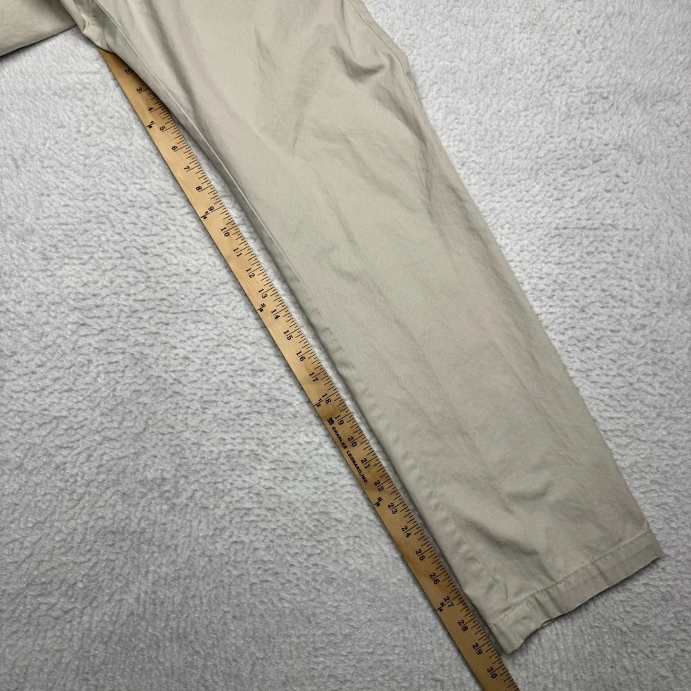 Banana Republic Emerson Flat Front All‎ Cotton Chino Pants Ivory Men's 33x32